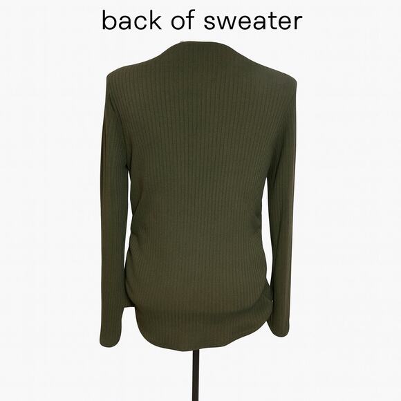 Nine Britton Sweater Size XL Slenderizing Side Ruching Green Shirt - Picture 2 of 8